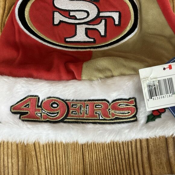San Francisco 49ers Holiday Santa Hat NFL Football Hat New Old Stock Kmart - Picture 13 of 14